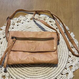 Day & Mood Tan Leather Crossbody Bag